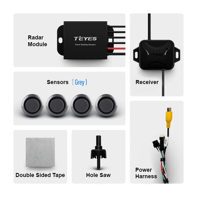 TEYES Front & Rear Parking Sensors / Radars For CC4 PRO / CC3 2K / LUXONE / CC2 Plus