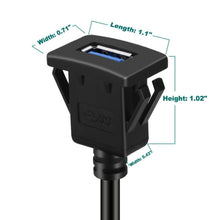 Load image into Gallery viewer, New 1m/2m 3.3ft Single Port USB3.0 a Male to USB3.0 a Female Car Flush Mount Cable Van Dashboard Flush Mount Dual USB Socket
